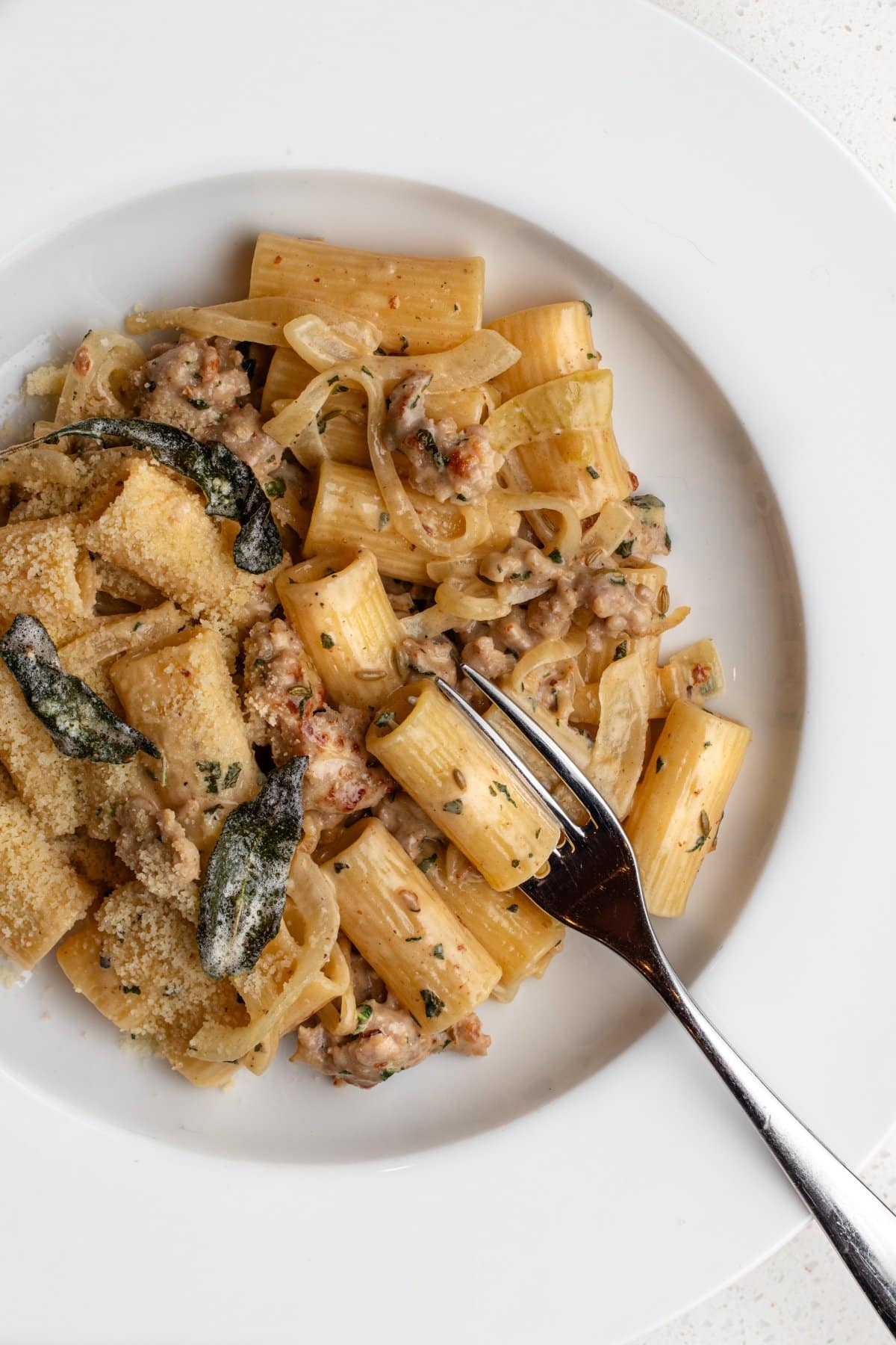 Customize Your Creamy Sausage Pasta: Spicy or Mild, Veggie Options